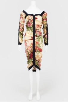 Translucent dress in a floral print