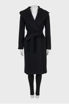 Wrap coat with hood
