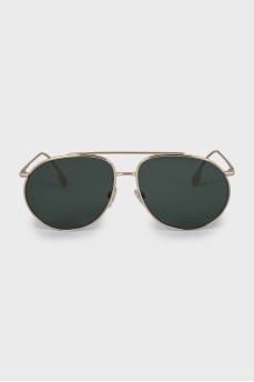 Aviator glasses with gold frame