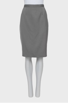 Gray straight cut skirt
