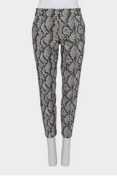 Animal print tapered trousers