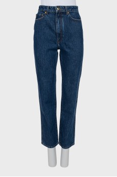 Mid rise blue jeans