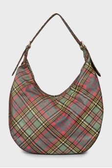 Plaid hobo bag