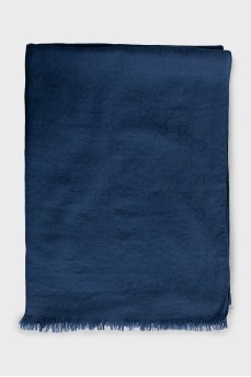 Wool and silk scarf with signature print