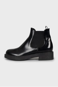 Black patent leather boots