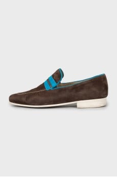 Men's brown suede loafers