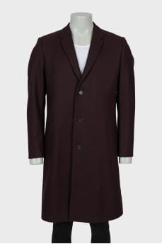 Men's coat in dark red color