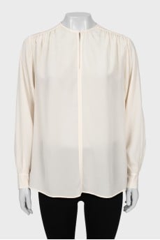 Silk blouse with button fastening