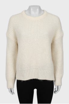 Knitted sweater in white