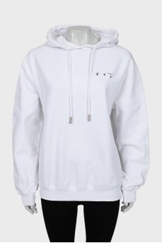 White hoodie with print on the back