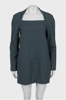 Green wool dress