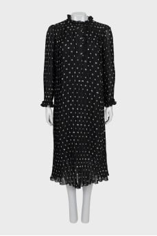 Straight dress with a small print
