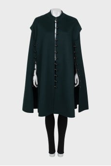Green wool cape