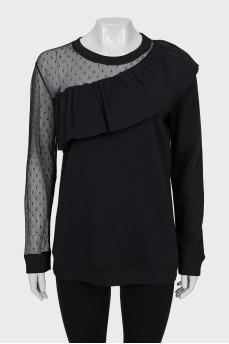 Jumper with transparent sleeves