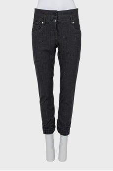 Slim fit grey wool trousers