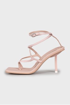 Pink leather sandals