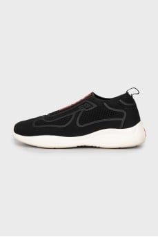 Men's black textile sneakers