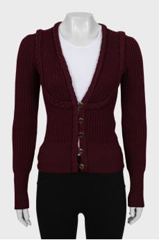 Knitted cardigan with a tapered cut