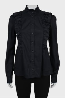 Black blouse with frills