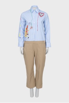 Overalls with trousers in a combined color