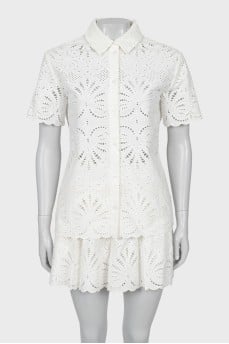 Blouse and shorts suit