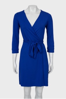 Blue wrap dress