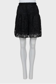 Fitted skirt with lace