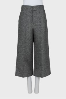 Wide-leg wool trousers