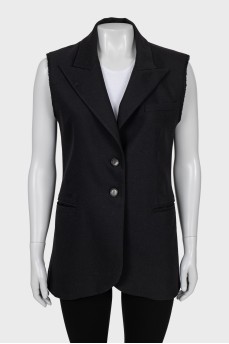 Vest with raw edges