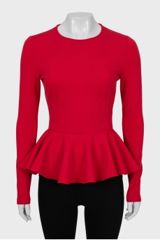 Fitted blouse with peplum