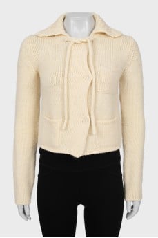 Knitted wool cardigan