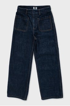 Wide leg high waist jeans