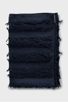 Blue wool and silk scarf