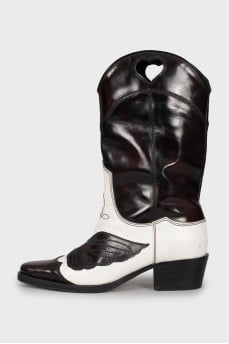 Two-tone leather cossacks