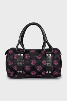 Black bag with pink print