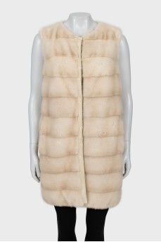Mink and cashmere fur vest