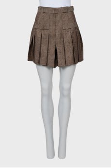Brown geometric print shorts