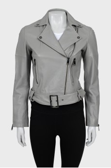 Grey leather jacket