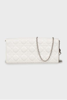 White leather tote bag