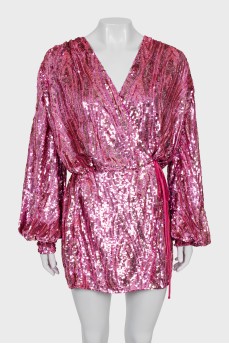 Wrap dress with sequins