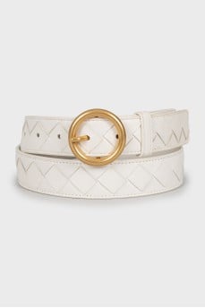 Leather belt with braiding