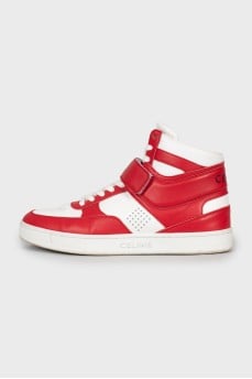 Two-tone leather sneakers