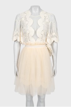 Semi-transparent dress with a tutu skirt