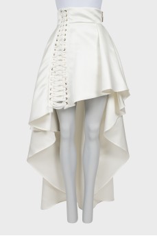 Asymmetrical white skirt