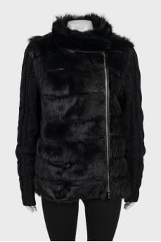 Fur and leather jacket