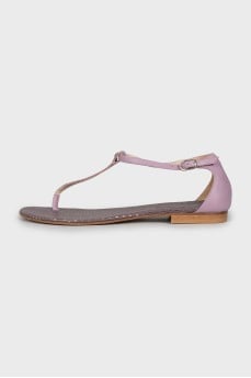 Purple leather sandals