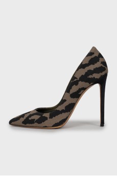Animal print textile shoes