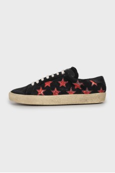 Suede sneakers decorated with stars