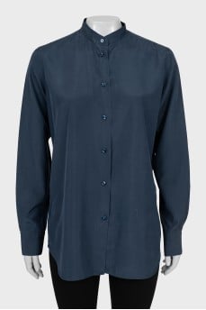 Blue silk shirt
