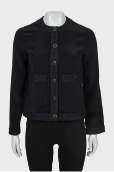 Black jacket with accent buttons